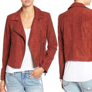ASTR Faux Suede Moto Jacket Rust Cinnamon Orange Bikercore Women’s Size Small